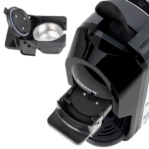 Кофемашина капсульная 3 в 1 для молотого кофе и капсул DOLCE GUSTO и NESPRESSO, SONNEN CM510G, 1450 Вт, 0,6 л, графит, 457339 - фото 8