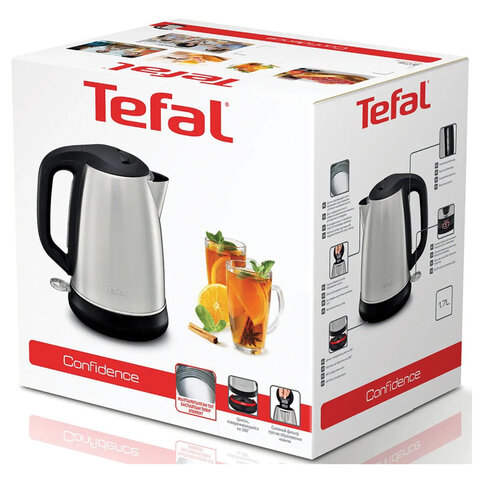 Чайник TEFAL KI270D30, 1,7 л, 2400 Вт, закрытый нагревательный элемент, сталь, серебристый, 7211002374 - фото 9