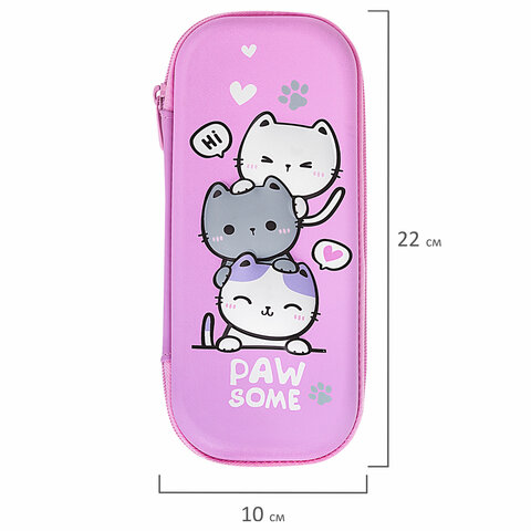 Пенал BRAUBERG, 1 отделение, 1 откидная планка, EVA, 22х10х5 см, "Cat tower", 272334 - фото 7