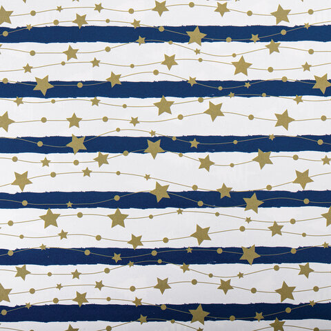 Бумага упаковочная новогодняя НАБОР 3 шт., "Blue Collection", 70х100 см, 3 дизайна, ЗОЛОТАЯ СКАЗКА, 592058 - фото 4