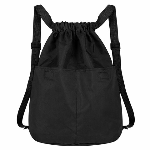 Рюкзак спортивный мешок HEIKKI PACK (ХЕЙКИ), 2 отделения, увеличенный объем, 40х35 см, черный, 272419 - фото 1