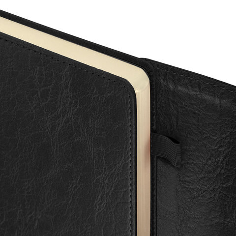 Ежедневник датированный 2026, А5, 145х213 мм, BRAUBERG "Jacket", под кожу, клапан, держатель, черный, 117399 - фото 5