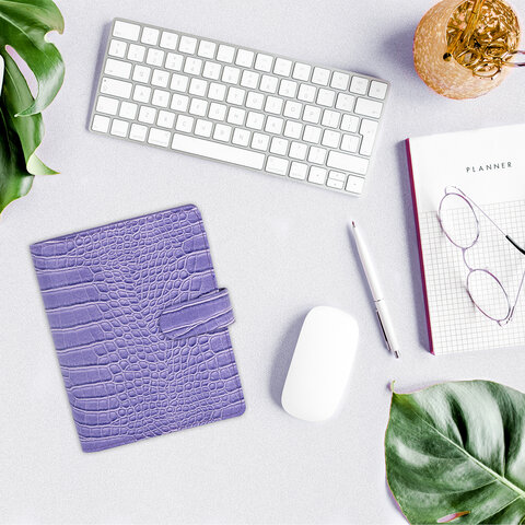 Ежедневник-органайзер недатированный B6 150x190 мм BRAUBERG "Comodo", под кожу, 160 л., сиреневый, 116208 - фото 7