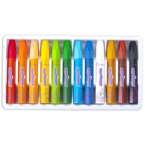 Восковые мелки утолщенные на масляной основе ЮНЛАНДИЯ "ДОМИКИ", 12 цветов, 273090 - фото 5