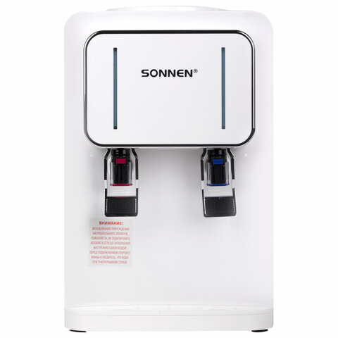 Кулер для воды SONNEN TSE-02W, настольный, НАГРЕВ/ОХЛАЖДЕНИЕ ЭЛЕКТРОННОЕ, 2 крана, белый, 456173 - фото 2