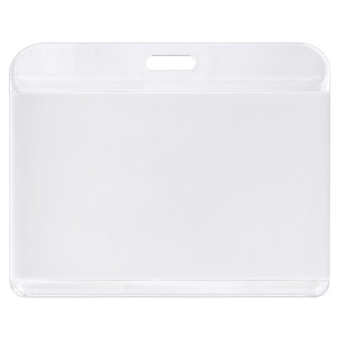 Бейдж горизонтальный для пропуска и ID-карт, 54х85 мм, белый, BRAUBERG ULTRA, 238917 - фото 3