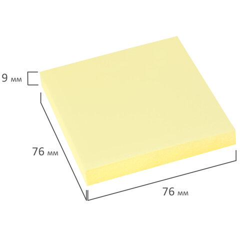 Блок самоклеящийся (стикеры) Z-сложения, BRAUBERG ZigZag, 76х76 мм, 100 л., желтый, для диспенсера, 116681 - фото 3