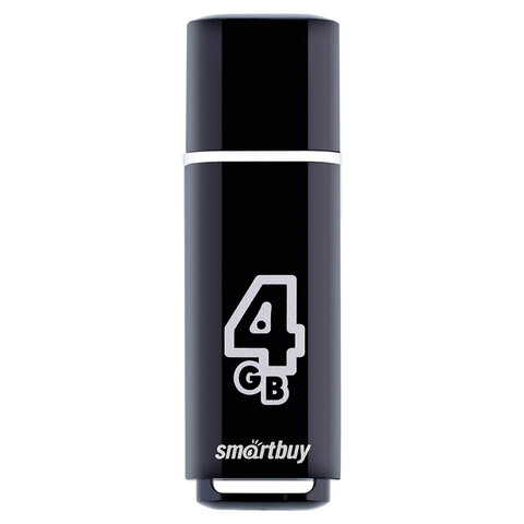 Флеш-диск 4 GB, SMARTBUY Glossy, USB 2.0, черный, SB4GBGS-K - фото 3
