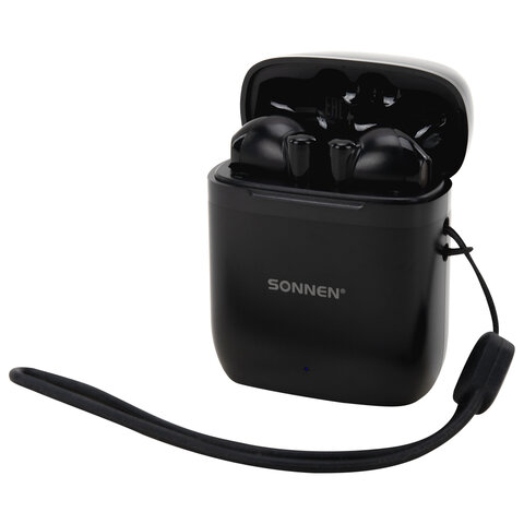 Наушники беспроводные TWS вкладыши с микрофоном, SONNEN EP-BH10B, Bluetooth 5.3, черные, 514122 - фото 4