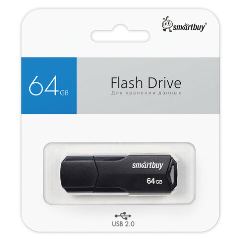 Флеш-диск 64 GB SMARTBUY Clue, USB 2.0, черный, SB64GBCLU-K - фото 6