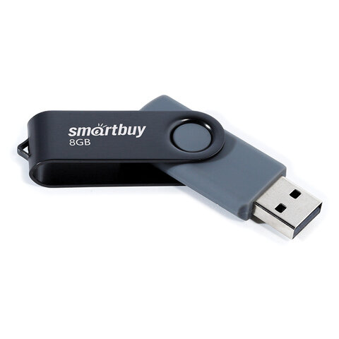Флеш-диск 8 GB SMARTBUY Twist USB 2.0, черный, SB008GB2TWK - фото 3