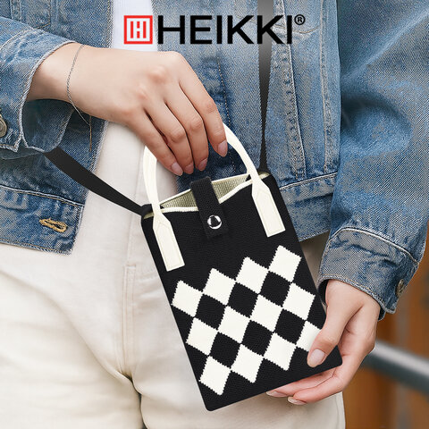 Сумочка-органайзер повседневная HEIKKI KNIT (ХЕЙКИ) кросс боди, вязаная, 17х12х5 см, "Клетка", 273793 - фото 8