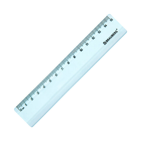 Линейка пластиковая 15 см BRAUBERG "PASTEL", тонированная, ассорти, 117012 - фото 3