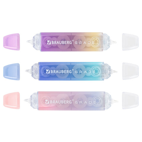 Корректирующая лента двусторонняя BRAUBERG "GRADE PASTEL", 5 мм x 10 м, корпус ассорти, блистер, 273025 - фото 4