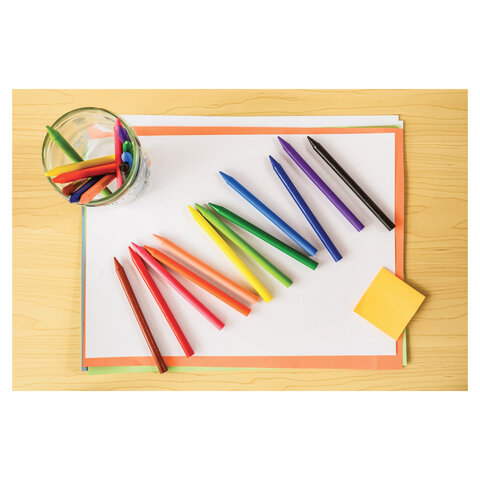 Мелки пластиковые BIC "Plastidecor", 12 цветов, ультрапрочные, круглые, картонная упаковка, подвес, 945764 - фото 5