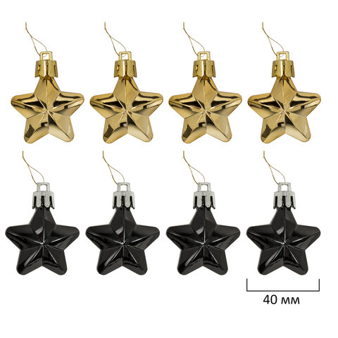 Шары новогодние ёлочные "Black&Gold", НАБОР 130 предметов, черный/золото, пластик, ЗОЛОТАЯ СКАЗКА, 592183 - фото 20