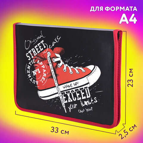 Папка для труда на молнии ЮНЛАНДИЯ А4, 1 отделение, откидная планка, органайзер, "Original", 270985 - фото 12