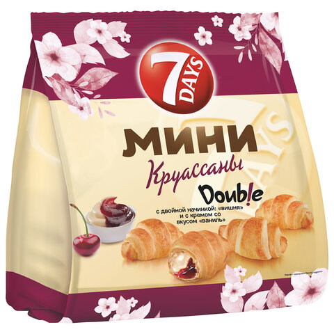 Круассаны мини 7DAYS крем "Ваниль-вишня", 265 г, V2848 - фото 2