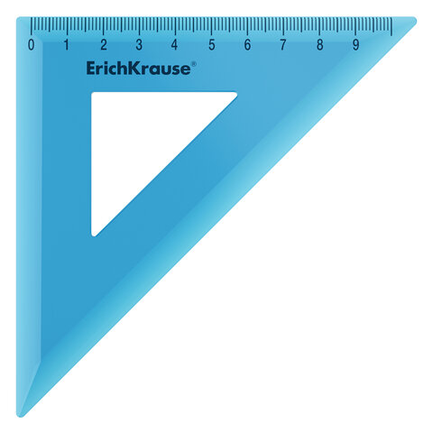 Набор чертежный малый ERICH KRAUSE "Standard" (линейка 15 см, треугольник, транспортир), голубой, 52991 - фото 3