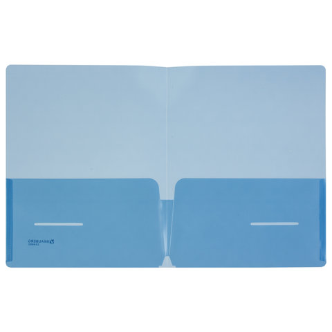 Папка-уголок с 2 карманами BRAUBERG, синяя, 0,18 мм, 224883 - фото 5