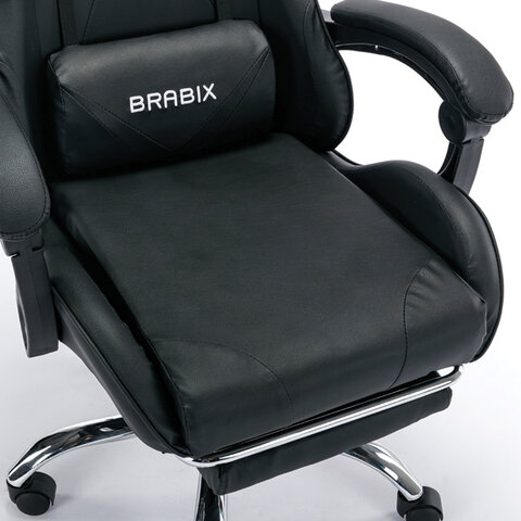 Кресло компьютерное BRABIX "Dexter GM-135", подножка, две подушки, экокожа, черное, 532800 - фото 13