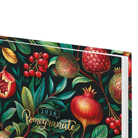 Ежедневник датированный 2026 145х215 мм, А5, STAFF, ламинированная обложка, "Гранаты", 117312 - фото 4