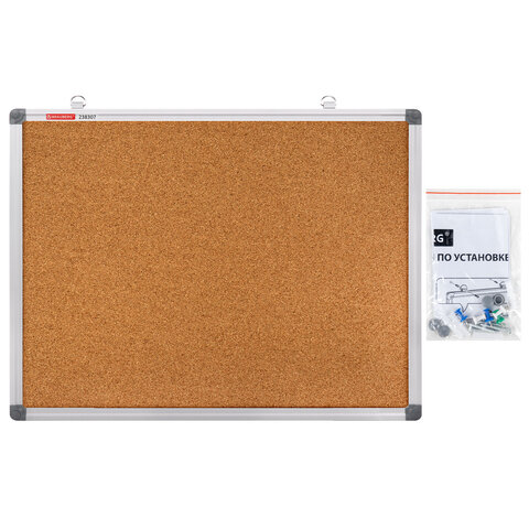 Доска пробковая для объявлений 45х60 см, алюминиевая рамка, BRAUBERG Extra, 238307 - фото 8