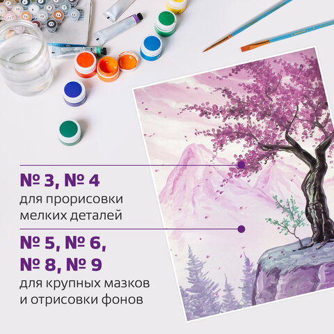 Кисти ЮНЛАНДИЯ "ЮНЫЙ ВОЛШЕБНИК", набор 10 шт. (ПОНИ - 4 шт.; СИНТЕТИКА - 4 шт.; ЩЕТИНА - 2 шт., круглые, плоские), блистер, 200896 - фото 21