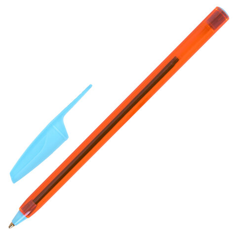 Ручки шариковые BRAUBERG X-30 ORANGE, КОМПЛЕКТ 12 шт., СИНИЕ, пишущий узел 1 мм, линия письма 0,5 мм, 144334 - фото 2