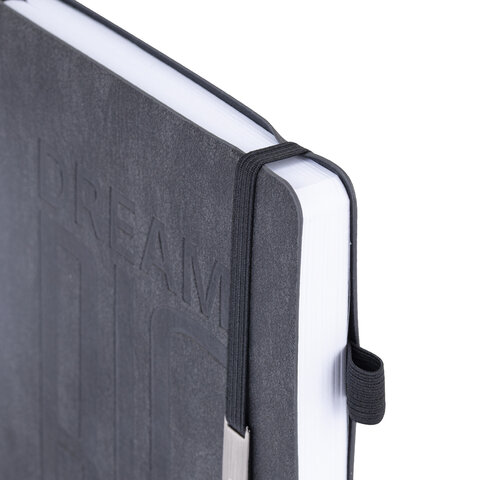 Ежедневник недатированный А5 138х213 мм BRAUBERG "BeStyle", под кожу, резинка, держатель, 160 л., графитовый, 116215 - фото 4