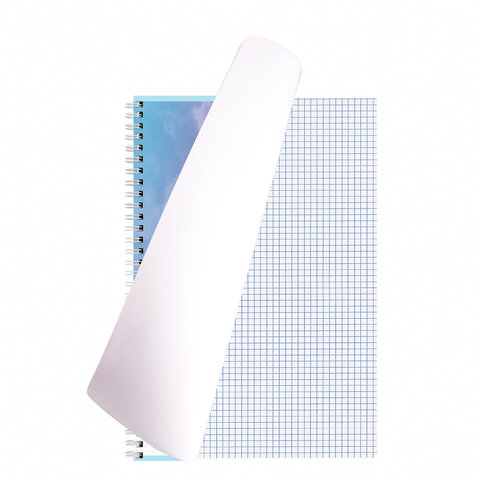 Тетрадь А4, 80 л., BRAUBERG, гребень, клетка, глянцевый лак, "CLOUD", 404053 - фото 3