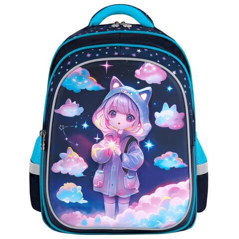 Рюкзак BRAUBERG KIDS FLOSSY, 2 отделения, 3 кармана, "Sky girl", 3D-панель, 40х28х18 см, 273179 - фото 2