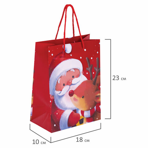 Пакет подарочный НАБОР 4 штуки, новогодний, 18х10х23 см, "Christmas Animals", ЗОЛОТАЯ СКАЗКА, 591956 - фото 9