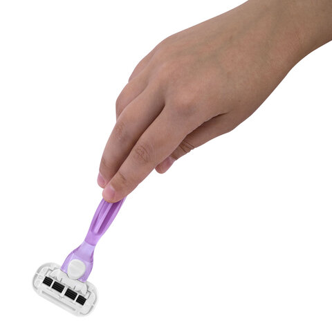 Бритвенный станок многоразовый женский, 4 лезвия, 2 кассеты, плавающая головка, X-ONE (ИКС-УАН), 700018 - фото 4