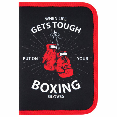 Пенал ПИФАГОР, 1 отделение, 2 откидные планки, полиэстер, 20х14 см, "Boxing", 272289 - фото 2