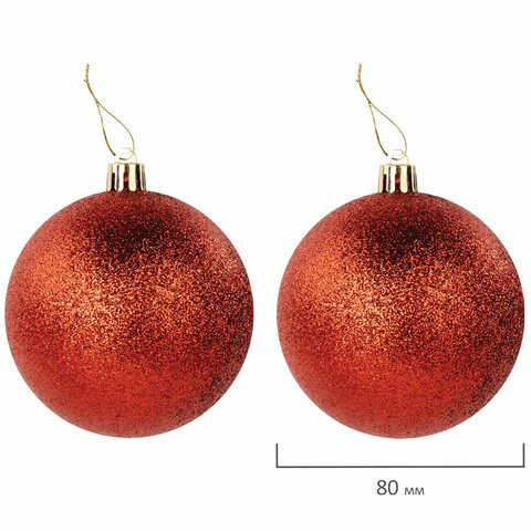 Шары ёлочные НАБОР 30 шт., 8 см/4 см, "Red&Gold", пластик, красные/золото, ЗОЛОТАЯ СКАЗКА, 592168 - фото 10