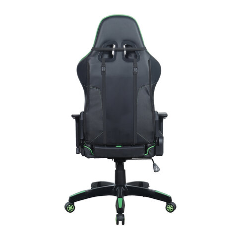 Кресло компьютерное BRABIX "GT Carbon GM-120", две подушки, экокожа, черное/зеленое, 531929 - фото 5