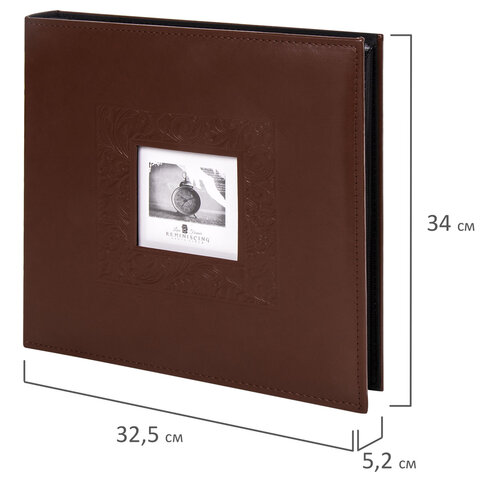 Фотоальбом BRAUBERG "Smooth brown" на 500 фото 10х15 см, под гладкую кожу, коричневый, 391177 - фото 9