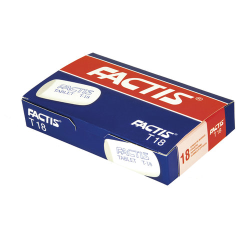 Ластик FACTIS Tablet T 18 (Испания), 45х28х13 мм, белый, скошенный край, CMFT18 - фото 2