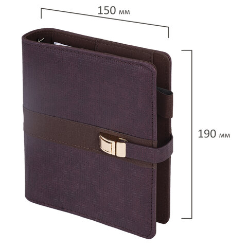 Ежедневник-органайзер недатированный В6 150х190 мм BRAUBERG "Orion", под кожу, 160 л., коричневый, 116210 - фото 3