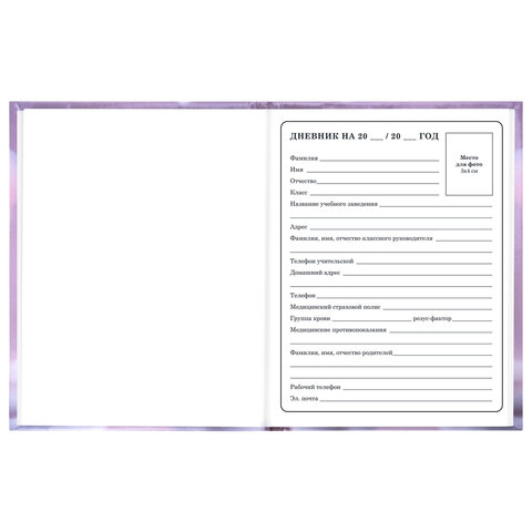 Дневник 1-4 класс 48 л., твердый, BRAUBERG, глянцевая ламинация, с подсказом, "Единорог", 107588 - фото 5