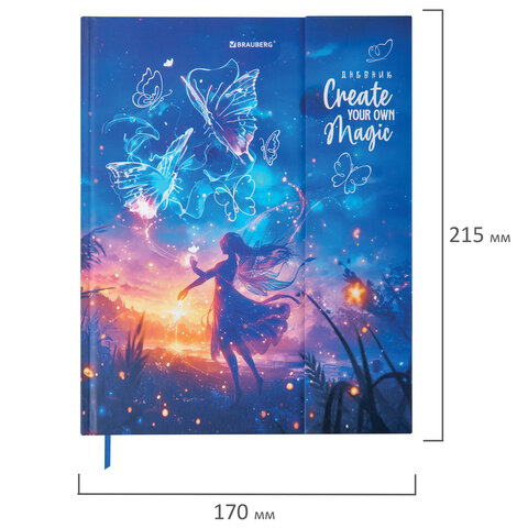 Дневник 1-11 класс 48 л., твердый, BRAUBERG, матовая ламинация, магнитный клапан, закладка-ляссе, с подсказом, "Magic", 107243 - фото 2