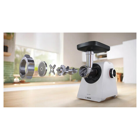 Мясорубка BOSCH MFWS420W, мощность 1900 Вт, производительность 2,5 кг/мин, металлический шнек, реверс - фото 3