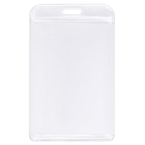 Бейдж вертикальный для пропуска и ID-карт, 85х54 мм, белый, BRAUBERG ULTRA, 238913 - фото 2