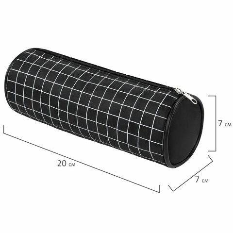 Пенал-косметичка BRAUBERG, Checkered, черный, 20х7х7см, 272298 - фото 5