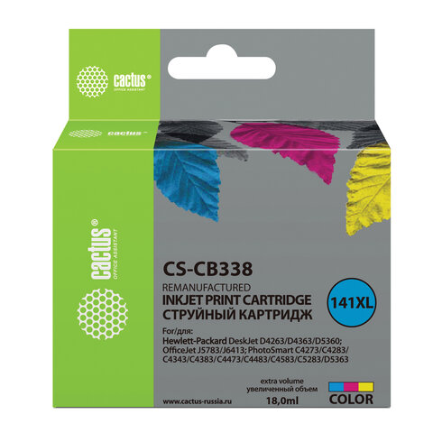 Картридж струйный CACTUS (CS-CB338) для HP OfficeJet J5700/Deskjet D4200, цветной - фото 1
