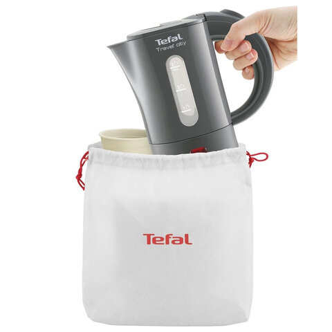 Чайник TEFAL KO120B30, 0,5 л, 650 Вт, закрытый нагревательный элемент, пластик, серый, 7211001545 - фото 7