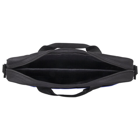 Сумка портфель BRAUBERG PRACTICAL с отделением для ноутбука 15,6", Blue line, черная, 29х40х7 см, 272603 - фото 9