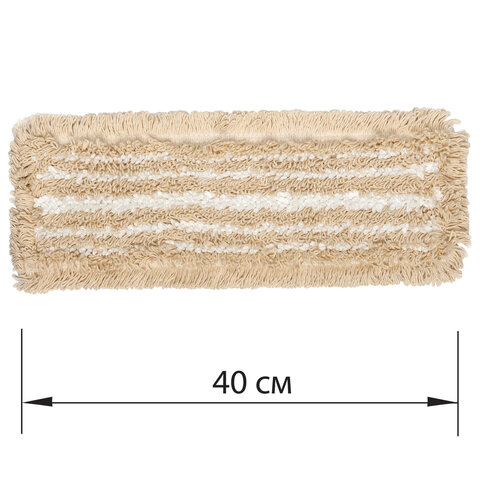 Насадка МОП плоская для швабры/держателя 40 см, уши/карманы (ТИП У/К), хлопок/микрофибра, LAIMA EXPERT, 605309 - фото 8