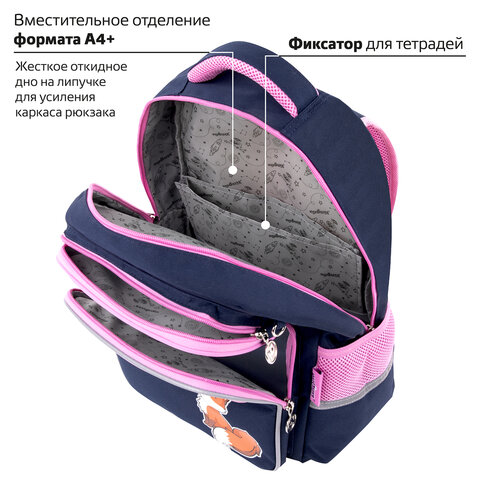 Рюкзак ЮНЛАНДИЯ COMPLETE с пеналом в комплекте, эрго-спинка, "Nice fox", 42х29х14 см, 270664 - фото 17